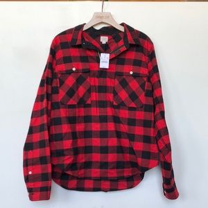 NWT J Crew Factory shirt jacket in buffalo plaid